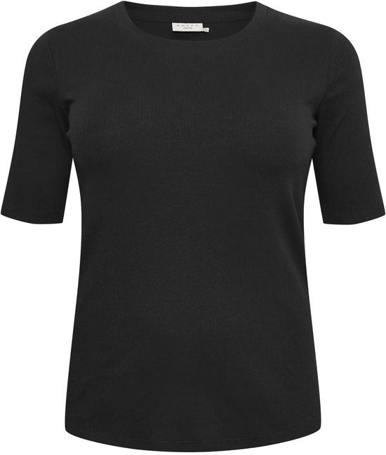 Kaffe Curve Dames-T-shirt Carina Zwart XL