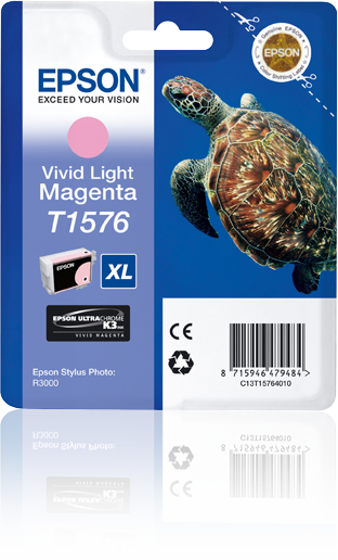 Epson Turtle T1576 Vivid Light Magenta single pack / Helder licht magenta