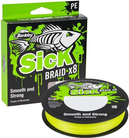 Berkley Sick Braid - Gevlochten Vislijn - 0.19mm - 300m - Fluorgroen
