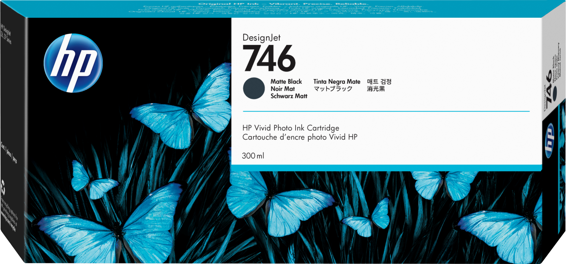 HP 746 matzwarte DesignJet inktcartridge, 300 ml single pack / zwart