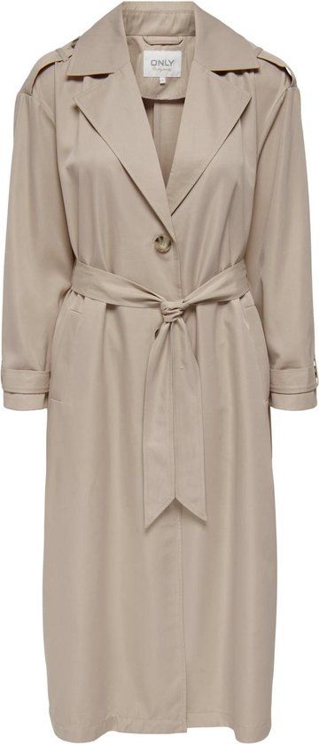 ONLY ONLLINE X-LONG TRENCHCOAT OTW NOOS Women's Trench Coat - Size XL - Humus