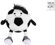 Take Me Home pluche voetbal knuffel 16,5/25cm zwart meerkleurig.