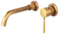 Unyqoos® Wandwastafelmengkraan van messing – wandmontage, éénhendelbediening, rond ontwerp, 360° draaibaar, geborsteld brons