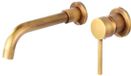 Unyqoos® Wandwastafelmengkraan van messing – wandmontage, éénhendelbediening, rond ontwerp, 360° draaibaar, geborsteld brons