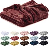 Lavea® Fleece Deken 220x240 cm – 2-persoons, Zacht – Warme Woondeken van Pluizige Microvezel voor Bank en Bed, Ademend en Wasbaar – Bordeaux