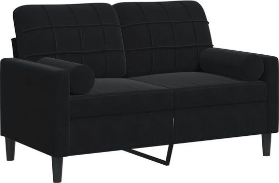 vidaXL Tweezitsbank met sierkussens 120 cm fluweel zwart