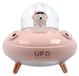Aroma-vernevelaar/diffuser in de vorm van een UFO, roze, 400 ml, USB-C aansluiting, ABS-kunststof
