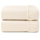 DuDu N Girlie Hoeslaken voor babybed, katoenen jersey, crèmekleurig, 2 stuks