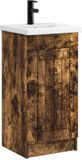vidaXL Badkamermeubel met Wasbak Gerookt eiken 42 x 40 x 84,5 cm
