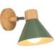 Applique murale intérieure lampe de mur industrielle vintage en bois métal abat-jour lampe de chevet E27 pour chambre escalier couloir vert foncé