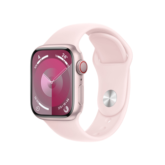 Apple Watch Series 9 41mm Pink Aluminum Case with Light Pink Sport Band (GPS + Cellular)