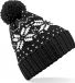 Merkloos Winter muts Snowstar zwart voor dames of heren