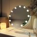 EMKE Hollywood spiegel rond 50 cm met 3 lichtkleuren dimbaar, make-upspiegel met verlichting, 360 graden draaibaar, met 11 ledlampen, geheugenfunctie, make-upspiegel voor kaptafel, wit