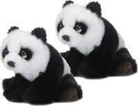 WNF 2x stuks pluche pandabeer knuffel 15 cm