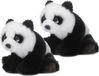 WNF 2x stuks pluche pandabeer knuffel 15 cm