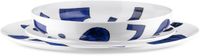 Alessi NF08S12 12-delige bordenset, porselein, wit, blauw