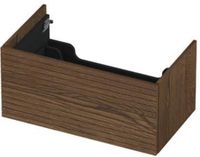 INK - Onderkast 1 Lade Push 2 Open Horizontaal Gefreesd Bestaande Uit - 800x450x376 Mm - Massief Eiken Chocolate