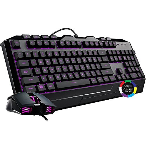 Cooler Master Devastator 3 Gaming Toetsenbord & Muis Combo - Mem-chanical Switches met 7 kleuren LED verlichting, mediatoetsen & polssteun - MM110 Gaming Mouse - AZERTY FR Lay-out