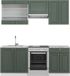 Vicco Fame-Line Unité de cuisine complète – 200 cm, WB Marbre Vert-Or Style champêtre/Blanc