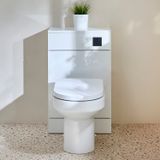 Hudson Reed Meuble WC avec cuvette Covelly - Blanc - 50 cm - Bouton de chasse d'eau noir - Cluo