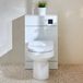 Hudson Reed Meuble WC avec cuvette Covelly - Blanc - 50 cm - Bouton de chasse d'eau noir - Cluo