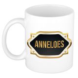 Bellatio Decorations Anneloes naam cadeau mok / beker met gouden embleem - kado verjaardag/ moeder/ pensioen/ geslaagd/ bedankt