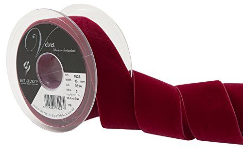 Berisfords Fluwelen lint, donkerrood, 4 x 4,5 x 4,2 cm - 5024264842270