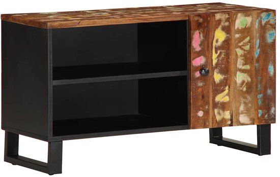 vidaXL Tv-meubel 80x33x46 cm massief gerecycled en bewerkt hout