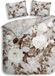 Heckettlane Dekbedovertrek Danna - Tweepersoons - 200x200-220 cm - Katoen-Satijn - Beige - Bloemenprint