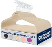 SereneLife Kleerhangers – Fluwelen Hangers - Antislip Zware Duurzame Kledinghangers Set - 50 Stuks - Ivoor