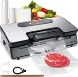 VEVOR Vacuümsealer 130W Vacuümsealer 90Kpa machine à sceller 30cm longueur de soudure machine à sceller pour aliments secs ou humides Incl. 10x sacs sous vide, 2x rouleaux de sacs sous vide et tuyau