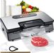 VEVOR Vacuümsealer 130W Vacuümsealer 90Kpa machine à sceller 30cm longueur de soudure machine à sceller pour aliments secs ou humides Incl. 10x sacs sous vide, 2x rouleaux de sacs sous vide et tuyau