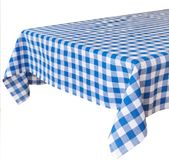 Talking Tables Blauw wit geblokt tafelkleed katoen 140 x 180 cm