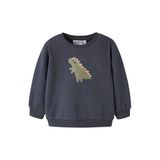 NAME IT BABY rechtvallende sweater met print - donkerblauw