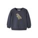 NAME IT BABY rechtvallende sweater met print - donkerblauw