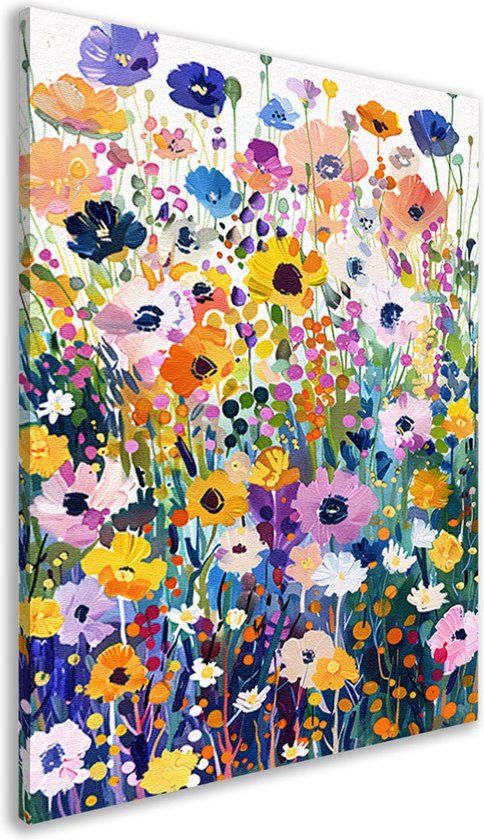 Merkloos / Sans marque Canvas Schilderij - Bloemen - 60x90 cm - Modern