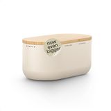 LARS NYSØM Véritable boîte à pain - Couvercle en bambou utilisable comme planche à découper - 35,5x18,5x15,8cm (Cream Beige)