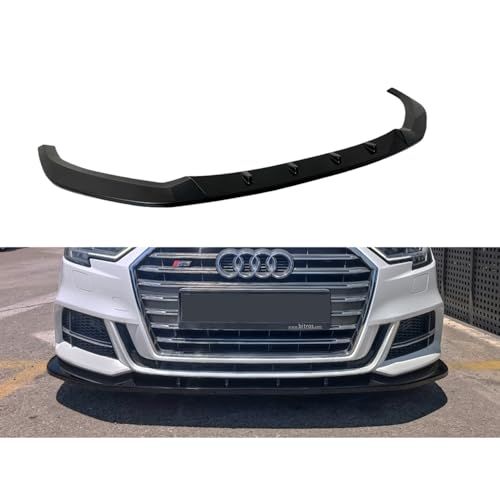Voorspoiler compatibel met Audi A3 (8V) S-Line/S3 Hatchback/Sportback 2016-2020 Facelift (ABS Glanzend zwart)
