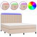 vidaXL Boxspringbed met matras en LED-verlichting, cappuccino-bruin, 160x200 cm