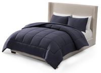 UGG Leonora Dekbedset met 2 kussenslopen, lichtgewicht dons, alternatieve deken, omkeerbaar, gezellig, warm, het hele seizoen, wasbaar en hypoallergeen beddengoedset, full/queensize, marineblauw