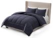 UGG Leonora Dekbedset met 2 kussenslopen, lichtgewicht dons, alternatieve deken, omkeerbaar, gezellig, warm, het hele seizoen, wasbaar en hypoallergeen beddengoedset, full/queensize, marineblauw