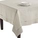 SARO LIFESTYLE Poly en linnen mix Toscana tafelkleed met zoom rand, natuurlijk, 165 cm x 355 cm