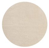 Mia's Teppiche Olivia Tapijt woonkamer beige 120x120 cm rond modern zacht effen pluizig laagpolig (19 mm) antislip wasbaar tot 30 graden, 100% polyester, 15 cm