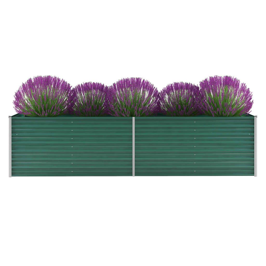 vidaXL Plantenbak 320x80x77 cm gegalvaniseerd staal groen
