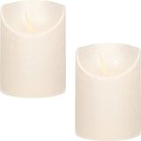 Anna's Collection 3x Crème perle bougies LED / bougies pilier 10 cm