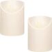 Anna's Collection 3x Crème perle bougies LED / bougies pilier 10 cm