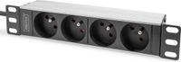 Digitus DN-95418-FR, 1U, Rackmontage, Horizontaal, Aluminium, 4 AC-uitgang(en), Type E