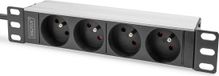 Digitus DN-95418-FR, 1U, Rackmontage, Horizontaal, Aluminium, 4 AC-uitgang(en), Type E