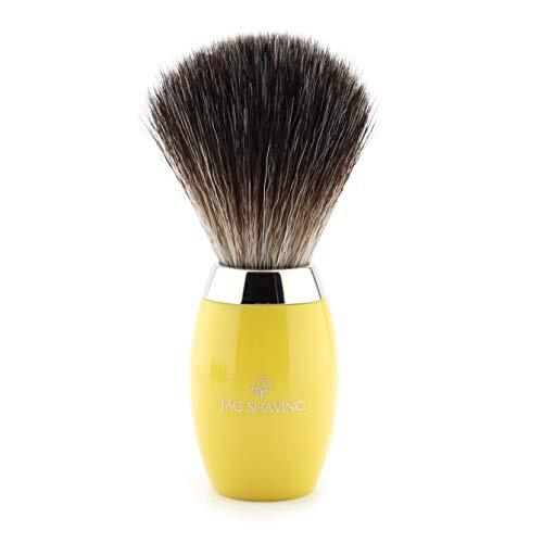 Jag Shaving Jag Scheren Mens Scheerborstel met Zwarte Badger Haar Borstelharen en Geel Handvat Baard & Snor Gezichtshaar Perfect Scheren Perfect cadeau voor Mannen