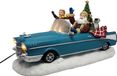 Spetebo Kerstman in oldtimer blauw - 38 cm LED kerstdecoratie